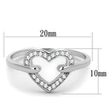 Rhodium 925 Sterling Silver Ring with AAA Grade CZ  in Clear