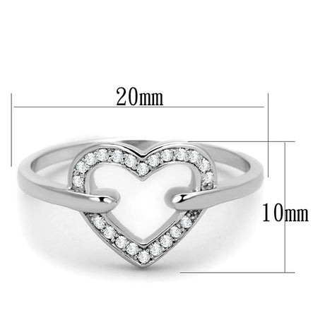 Rhodium 925 Sterling Silver Ring with AAA Grade CZ  in Clear