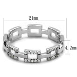 Rhodium 925 Sterling Silver Ring with AAA Grade CZ  in Clear