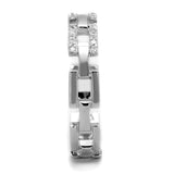 Rhodium 925 Sterling Silver Ring with AAA Grade CZ  in Clear