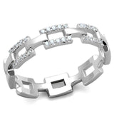 Rhodium 925 Sterling Silver Ring with AAA Grade CZ  in Clear