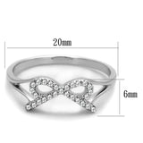Rhodium 925 Sterling Silver Ring with AAA Grade CZ  in Clear