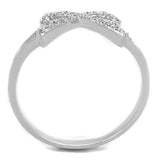 Rhodium 925 Sterling Silver Ring with AAA Grade CZ  in Clear