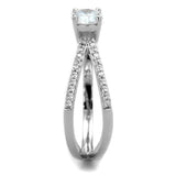 Rhodium 925 Sterling Silver Ring with AAA Grade CZ  in Clear