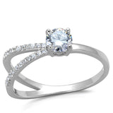 Rhodium 925 Sterling Silver Ring with AAA Grade CZ  in Clear