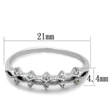 Rhodium 925 Sterling Silver Ring with AAA Grade CZ  in Clear