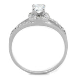 Rhodium 925 Sterling Silver Ring with AAA Grade CZ  in Clear