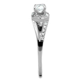 Rhodium 925 Sterling Silver Ring with AAA Grade CZ  in Clear