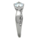 Rhodium 925 Sterling Silver Ring with AAA Grade CZ  in Clear