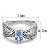 Rhodium 925 Sterling Silver Ring with AAA Grade CZ  in Light Amethyst