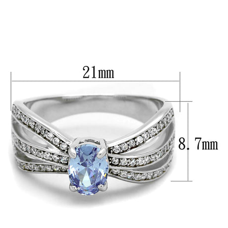 Rhodium 925 Sterling Silver Ring with AAA Grade CZ  in Light Amethyst