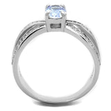 Rhodium 925 Sterling Silver Ring with AAA Grade CZ  in Light Amethyst