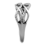 Rhodium 925 Sterling Silver Ring with AAA Grade CZ  in Clear