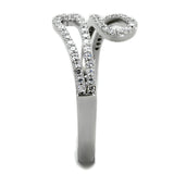 Rhodium 925 Sterling Silver Ring with AAA Grade CZ  in Clear