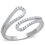 Rhodium 925 Sterling Silver Ring with AAA Grade CZ  in Clear
