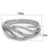 Rhodium 925 Sterling Silver Ring with AAA Grade CZ  in Clear