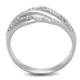 Rhodium 925 Sterling Silver Ring with AAA Grade CZ  in Clear