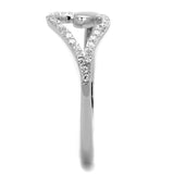 Rhodium 925 Sterling Silver Ring with AAA Grade CZ  in Clear