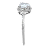 Rhodium 925 Sterling Silver Ring with AAA Grade CZ  in Clear