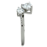 Rhodium 925 Sterling Silver Ring with AAA Grade CZ  in Clear
