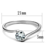 Rhodium 925 Sterling Silver Ring with AAA Grade CZ  in Clear