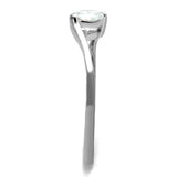 Rhodium 925 Sterling Silver Ring with AAA Grade CZ  in Clear