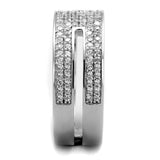 Rhodium 925 Sterling Silver Ring with AAA Grade CZ  in Clear