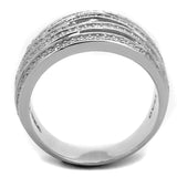 Rhodium 925 Sterling Silver Ring with AAA Grade CZ  in Clear
