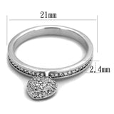 Rhodium 925 Sterling Silver Ring with AAA Grade CZ  in Clear