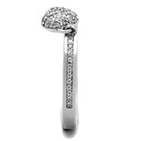 Rhodium 925 Sterling Silver Ring with AAA Grade CZ  in Clear