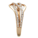 Rose Gold 925 Sterling Silver Ring with AAA Grade CZ  in Clear