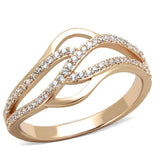 Rose Gold 925 Sterling Silver Ring with AAA Grade CZ  in Clear