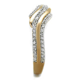 Rose Gold + Rhodium 925 Sterling Silver Ring with AAA Grade CZ  in Clear