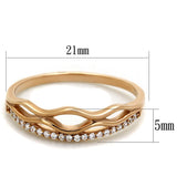 Rose Gold 925 Sterling Silver Ring with AAA Grade CZ  in Clear