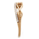 Rose Gold 925 Sterling Silver Ring with AAA Grade CZ  in Clear