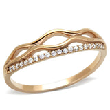 Rose Gold 925 Sterling Silver Ring with AAA Grade CZ  in Clear