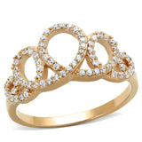 Rose Gold 925 Sterling Silver Ring with AAA Grade CZ  in Clear