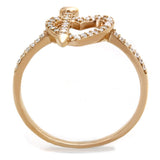 Rose Gold 925 Sterling Silver Ring with AAA Grade CZ  in Clear