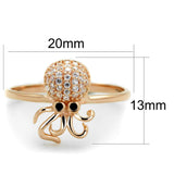 Rose Gold 925 Sterling Silver Ring with AAA Grade CZ  in Black Diamond