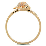 Rose Gold 925 Sterling Silver Ring with AAA Grade CZ  in Black Diamond