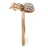 Rose Gold 925 Sterling Silver Ring with AAA Grade CZ  in Black Diamond