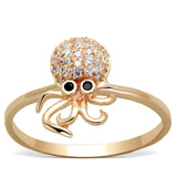 Rose Gold 925 Sterling Silver Ring with AAA Grade CZ  in Black Diamond