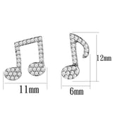 Rhodium 925 Sterling Silver Earrings with AAA Grade CZ  in Clear