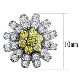 Rhodium 925 Sterling Silver Earrings with AAA Grade CZ  in Topaz