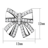 Rhodium 925 Sterling Silver Earrings with AAA Grade CZ  in Clear