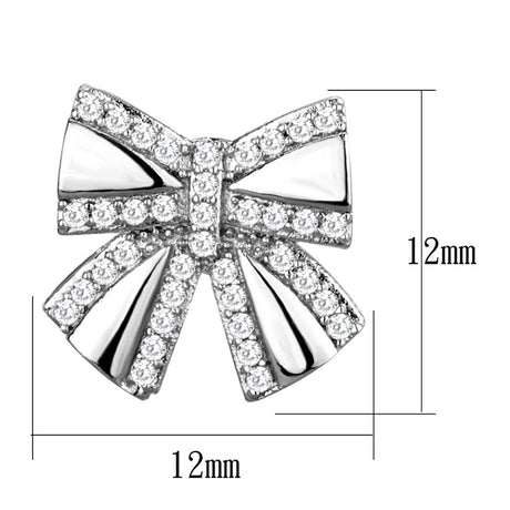 Rhodium 925 Sterling Silver Earrings with AAA Grade CZ  in Clear