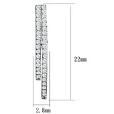 Rhodium 925 Sterling Silver Earrings with AAA Grade CZ  in Clear