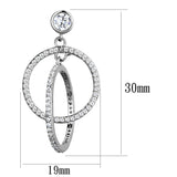 Rhodium 925 Sterling Silver Earrings with AAA Grade CZ  in Clear