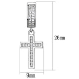 Rhodium 925 Sterling Silver Earrings with AAA Grade CZ  in Clear