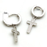 Rhodium 925 Sterling Silver Earrings with AAA Grade CZ  in Clear